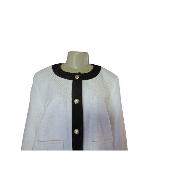 NWT J.Crew White & Black Trim Tweed Lady Jacket Size 16 - Picture 4 of 10